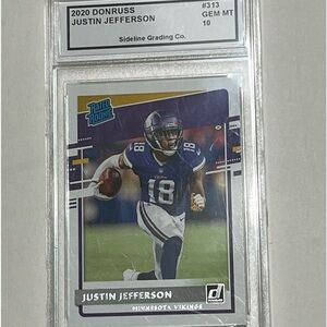 2020 Donruss Justin Jefferson Gem Mint 10 Graded Rookie Card Vikings 🔥🏈 WR